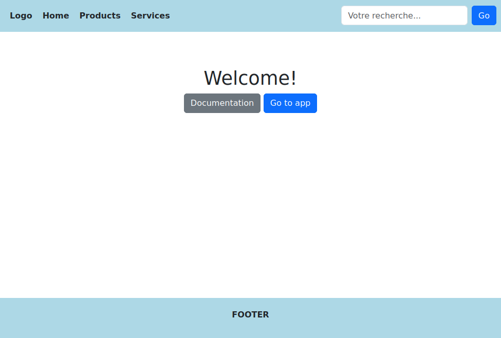 Capture d’écran du résultat avec Bootstrap